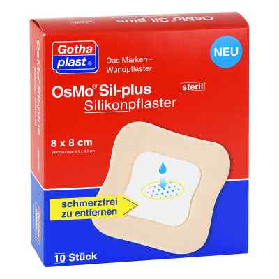 Osmo Sil-plus Silikonpflaster 8x8 cm steril 10 stk von Gothaplast GmbH PZN 11896962
