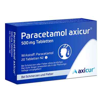 Paracetamol axicur 500 mg Tabletten 20 stk von  PZN 15613524