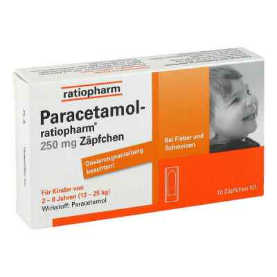 Paracetamol ratiopharm 250mg 10 stk von ratiopharm GmbH PZN 03953597