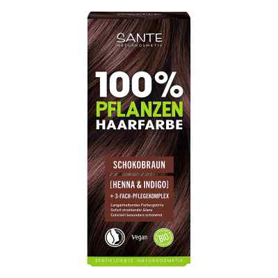 Pflanzenhaarfarbe mit 3-fach Pflegekomplex schokobraun 02