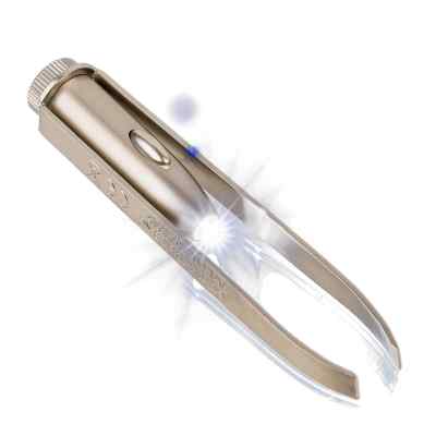 Pinzette schräge Spitze Led-licht Edelstahl 9,5 cm