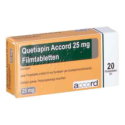 Quetiapin Accord 25 mg Filmtabletten 20 stk von Accord Healthcare GmbH PZN 13722752