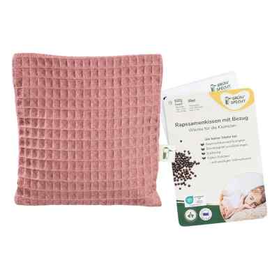 Rapssamen-Kissen mit Bezug, Waffelpiqué, rosa