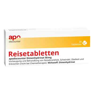 Reisetabletten Dimenhydrinat 50 mg Tabletten gegen Reiseübelkeit 20 stk von Fair-Med Healthcare GmbH PZN 18188300