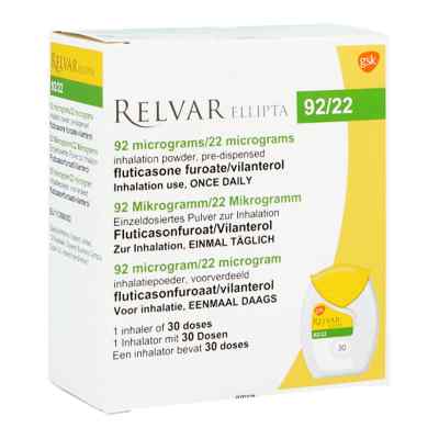 Relvar Ellipta 92 Mikrogramm/22 Mikrogramm Inh.-p. 1X30 stk von BERLIN-CHEMIE AG PZN 02359975