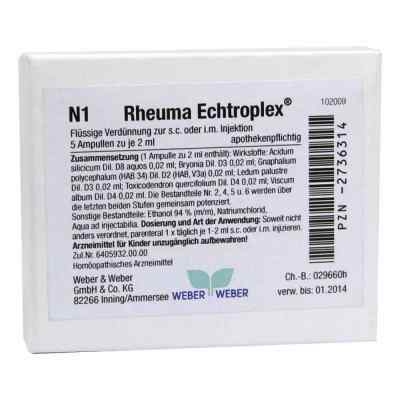 Rheuma Echtroplex Injektionslösung 5X2 ml von WEBER & WEBER GmbH PZN 02736314