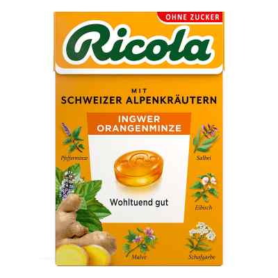 Ricola Ingwer Orangenminze Bonbons ohne Zucker Box 
