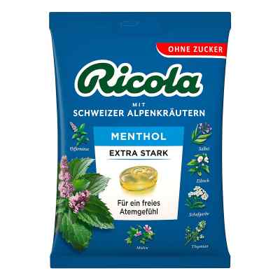 Ricola ohne Zucker Beutel Menthol Extra Stark Bonbons 75 g von  PZN 18043524