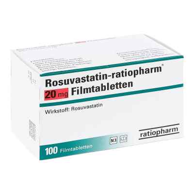 Rosuvastatin ratiopharm 20 mg Filmtabletten 100 stk von ratiopharm GmbH PZN 13785600