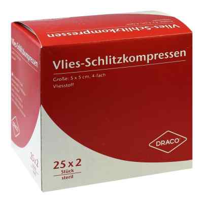 Schlitzkompressen Vlies 5x5cm 4fach steril 25X2 stk von Dr. Ausbüttel & Co. GmbH PZN 00749034