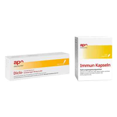 Schmuddelwetter Sparset - Immun Kapseln + Diclofenac Schmerzgel 1 Pck von apo.com Group GmbH PZN 08102231