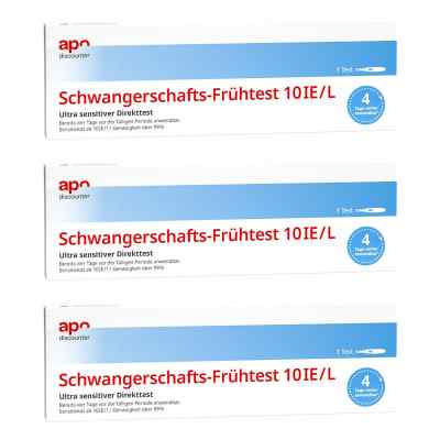 Schwangerschaftstest Frühtest ab 10ie/l Urin von apodiscounter 3 stk von GIB Pharma GmbH PZN 08102098