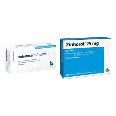 Selenase 50 peroral + Zinkorot 25 mg Zink Tabletten