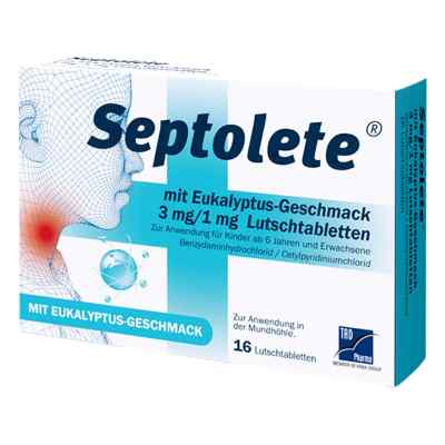 Septolete 3 mg/1 mg Lutschtabletten mit Eukalyptus-Geschmack