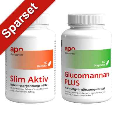 Sparset: Slim Aktiv + Glucomannan Sättigungskapseln 1 Pck von  PZN 08102622