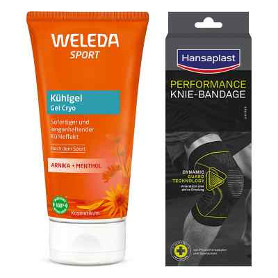 Sportset: Weleda Kühlgel Arnika & Hansaplast Knie-bandage L/xl