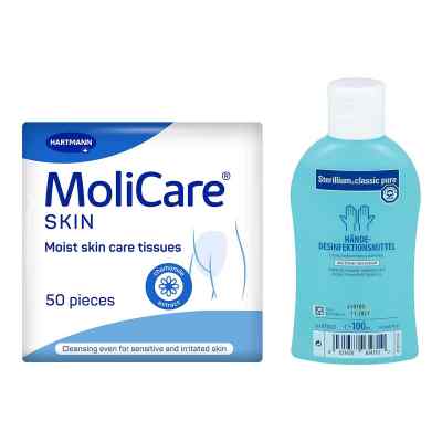 Sterillium Classic Pure Lsg. & Molicare Skin Feuchtpflegetücher 1 Pck von PAUL HARTMANN AG PZN 08103112