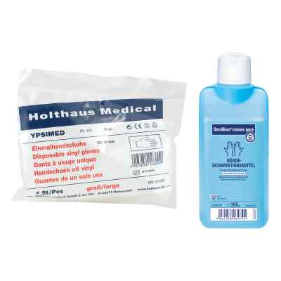 Sterillium Classic Pure und Einmalhandschuhe 1 stk von PZN 08100995