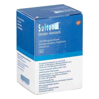 Sultanol Dosier Aerosol 200 Hub 2 stk von European Pharma B.V. PZN 19525047