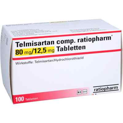 Telmisartan Comp.ratiopharm 80 Mg/12,5 Mg Tabletten 100 stk von ratiopharm GmbH PZN 16789550