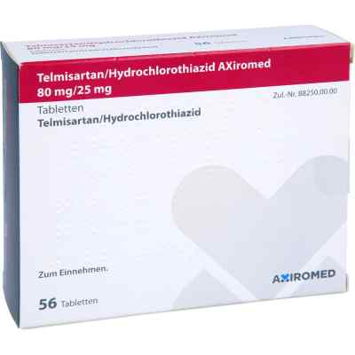 Telmisartan/hydrochlorothiazid Axiromed 80/25 mg 56 stk von Medical Valley Invest AB PZN 13716496