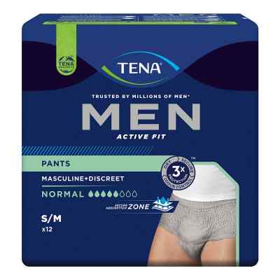 Tena Men Act.fit Inkontinenz Pants Norm.s/m Grau 12 stk von Essity Germany GmbH PZN 17981640
