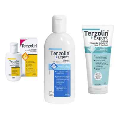 Terzolin 2% Lösung + Expert Shampoo trockene Kopfhaut + Spülung