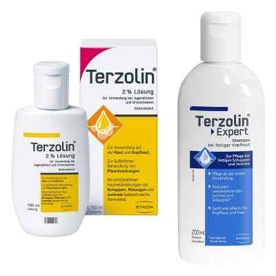 Terzolin Lösung 2% + Expert Shampoo bei fettiger Kopfhaut