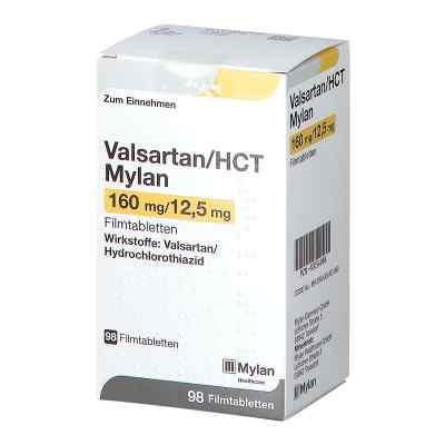 Valsartan/HCT Mylan 160mg/12,5mg 98 stk von Viatris Healthcare GmbH PZN 10054988