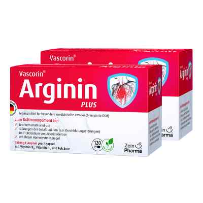 Vascorin Arginin Plus Kapseln 240 stk von ZeinPharma Germany GmbH PZN 13157312