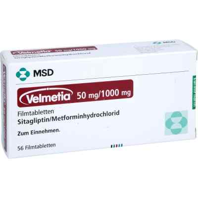 Velmetia 50 Mg/1000 Mg Filmtabletten 56 stk von EurimPharm Arzneimittel GmbH PZN 18809363