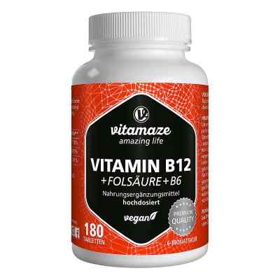 Vispura VITAMIN B12 1.000 μg hochdos.+B9+B6 vegan 180 stk von Vitamaze GmbH PZN 13834758