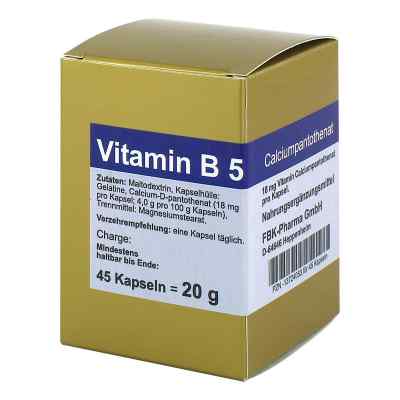 Vitamin B5 Kapseln 45 stk von FBK-Pharma GmbH PZN 13724053