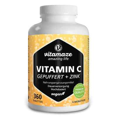 Vitamin C gepuffert 1000mg hochdosiert + Zink Tabletten 