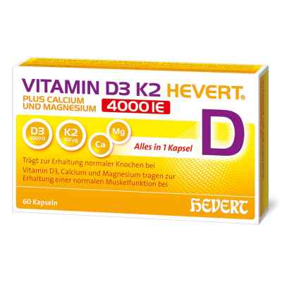 Vitamin D3 K2 Hevert + Calcium und Magnesium 4000 IE Kapseln