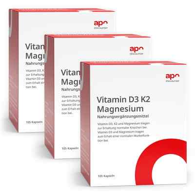 Vitamin D3 K2 Mg 2.000 I.E. Hartkapseln 3x105 stk von apo.com Group GmbH PZN 08107202