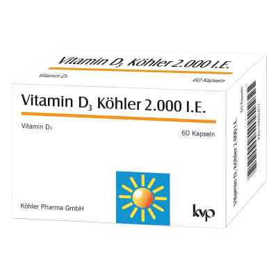 Vitamin D3 Köhler 2000 I.E. Kapseln 60 stk von Köhler Pharma GmbH PZN 09942407