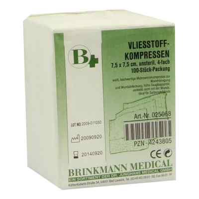Vliesstoff-Kompressen 7,5 x 7,5 cm unsteril 4-fach