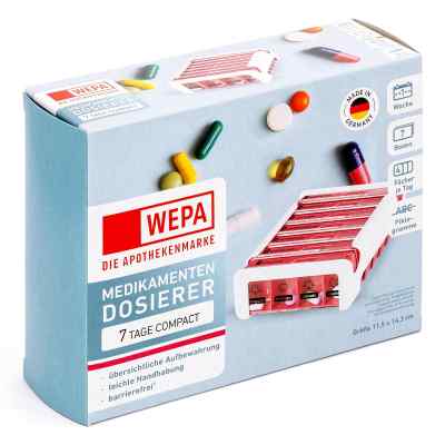 Wepa 7 Tage Compact Wochenmagazin Weiß/pink 1 stk von WEPA Apothekenbedarf GmbH & Co K PZN 18878045