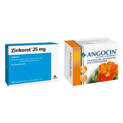Zinkorot 25 Mg Tabletten + Angocin Anti Infekt N Filmtabletten 100 + 200 stk von  PZN 08105428