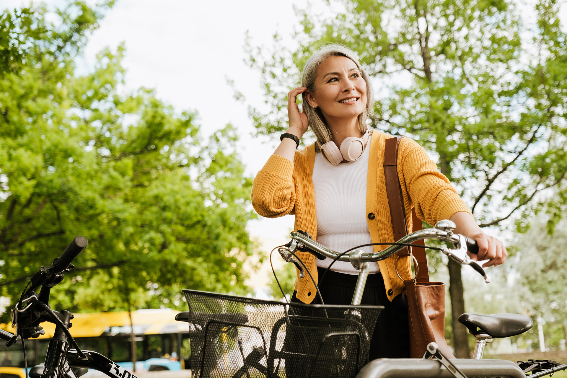 Frau auf Fahrrad