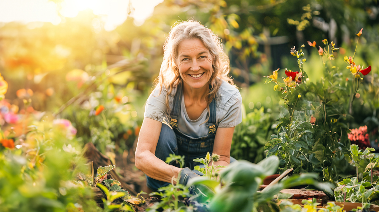 Frau im Garten