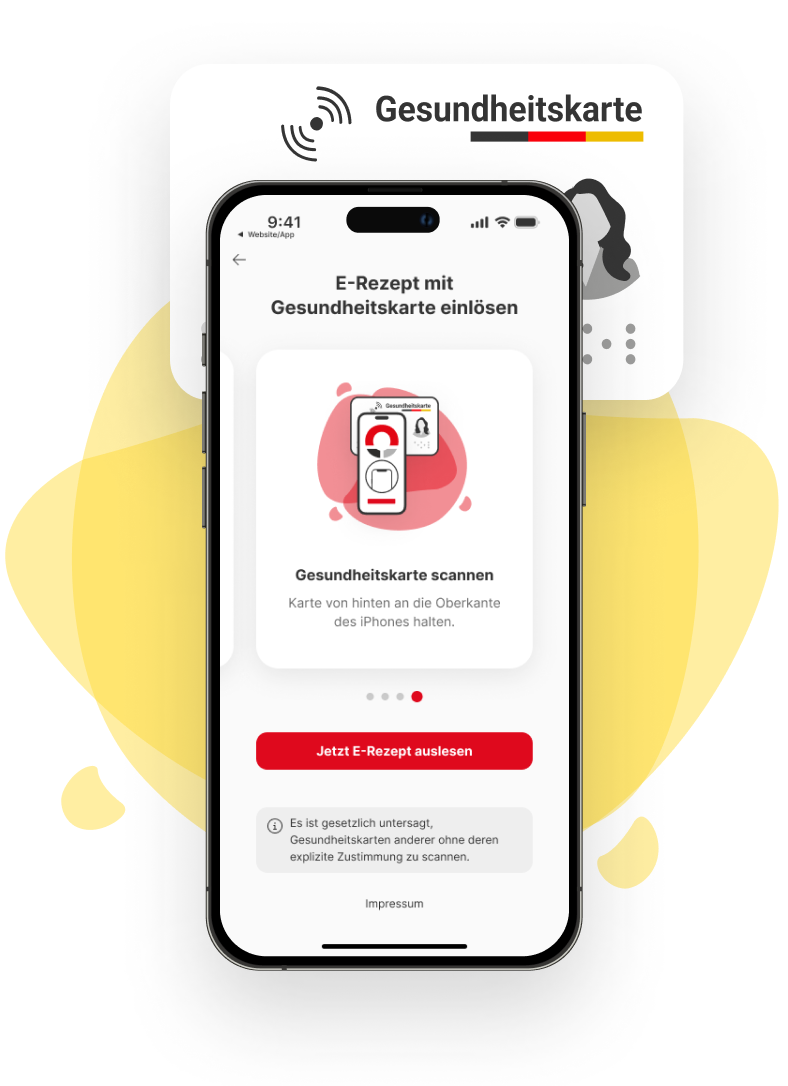 Elektronische Gesundheitskarte auf Smartphone für App-Nutzung