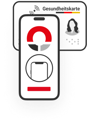eGK und Smartphone mit apo.com-Gruppenlogo